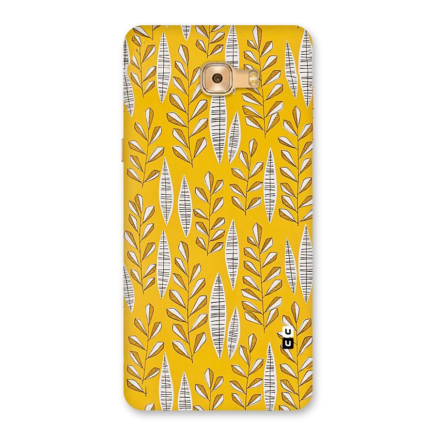 Yellow Leaf Pattern Back Case for Galaxy C9 Pro
