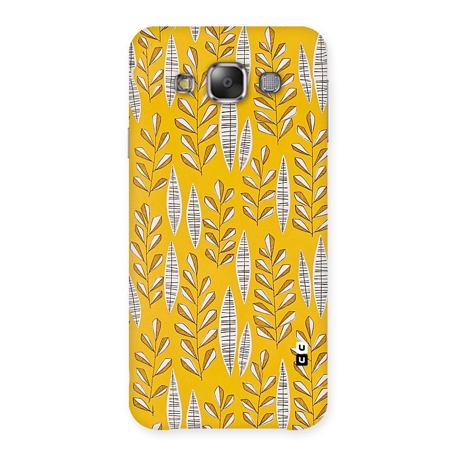 Yellow Leaf Pattern Back Case for Galaxy E7