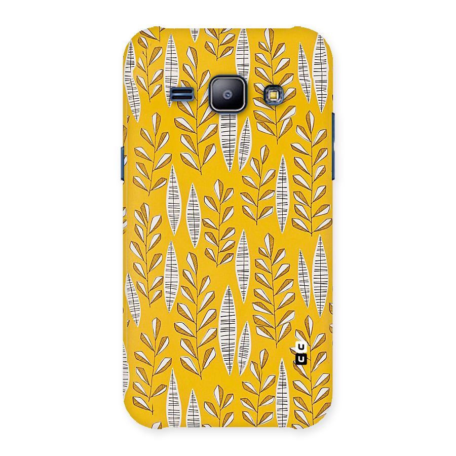 Yellow Leaf Pattern Back Case for Galaxy J1