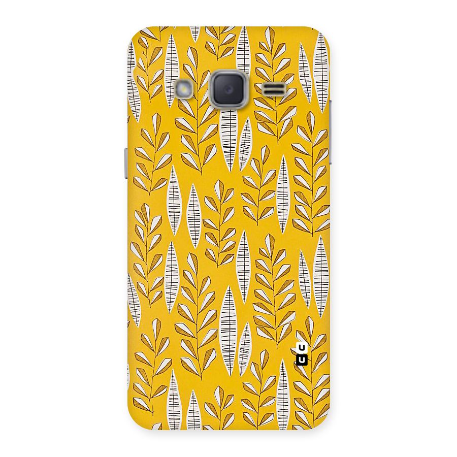 Yellow Leaf Pattern Back Case for Galaxy J2