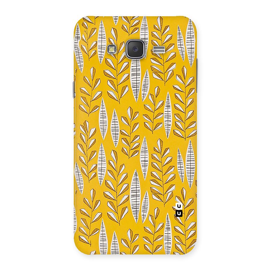 Yellow Leaf Pattern Back Case for Galaxy J7