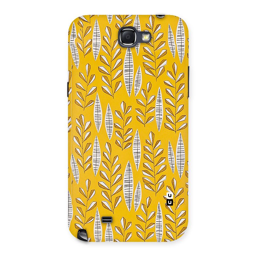 Yellow Leaf Pattern Back Case for Galaxy Note 2