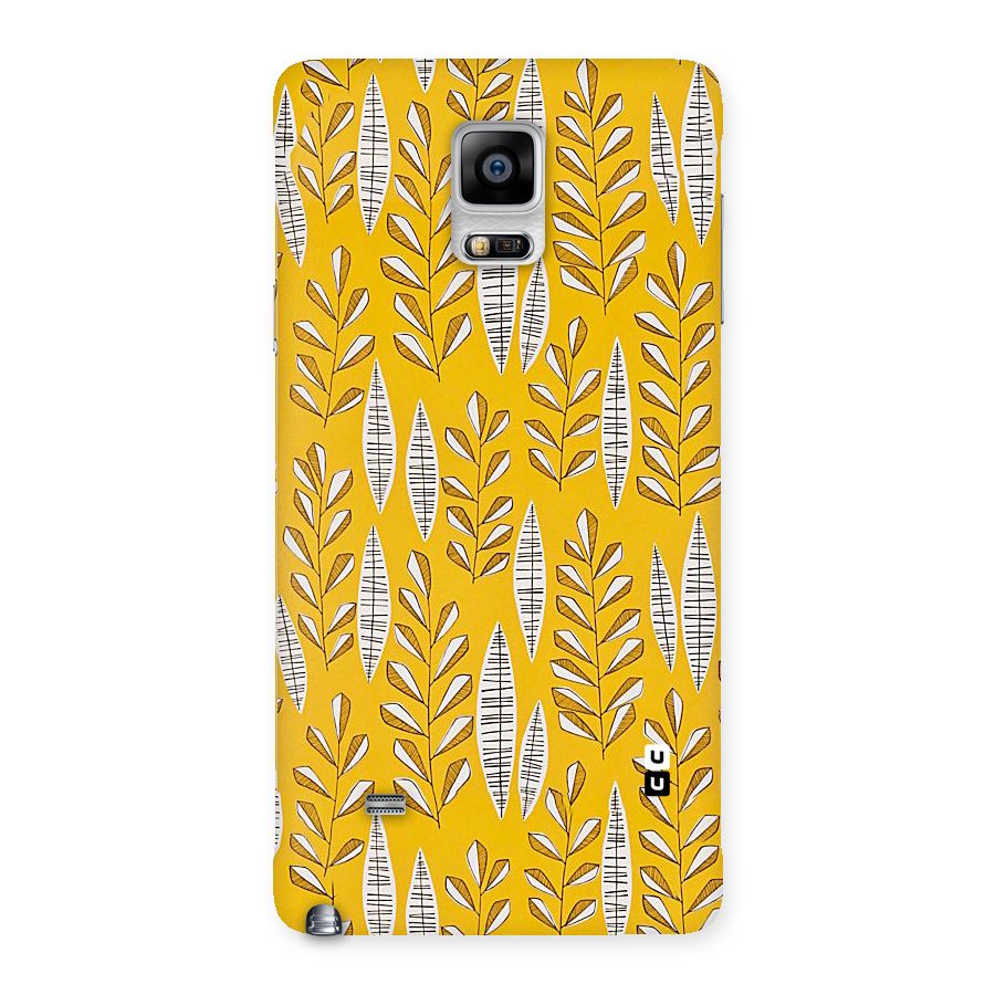 Yellow Leaf Pattern Back Case for Galaxy Note 4
