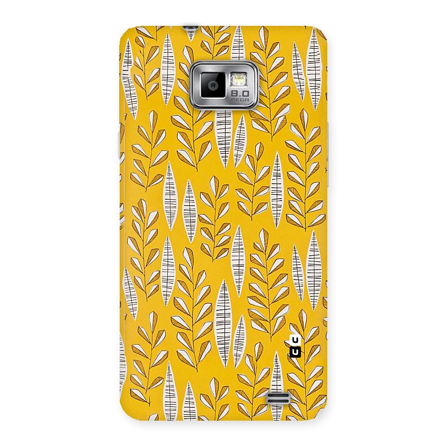 Yellow Leaf Pattern Back Case for Galaxy S2