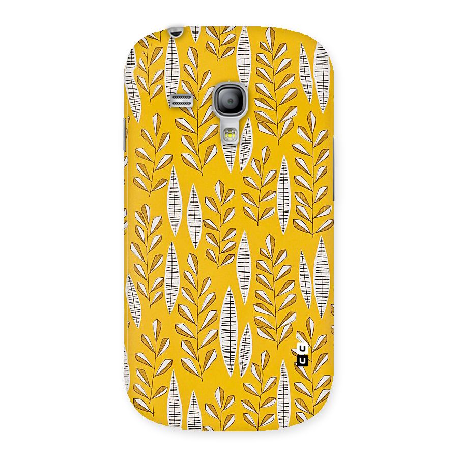 Yellow Leaf Pattern Back Case for Galaxy S3 Mini