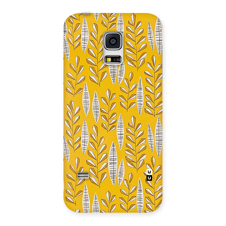 Yellow Leaf Pattern Back Case for Galaxy S5 Mini