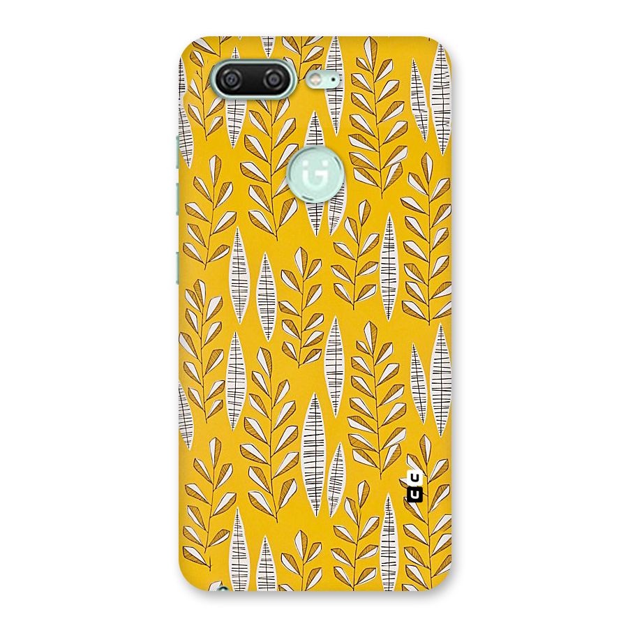 Yellow Leaf Pattern Back Case for Gionee S10