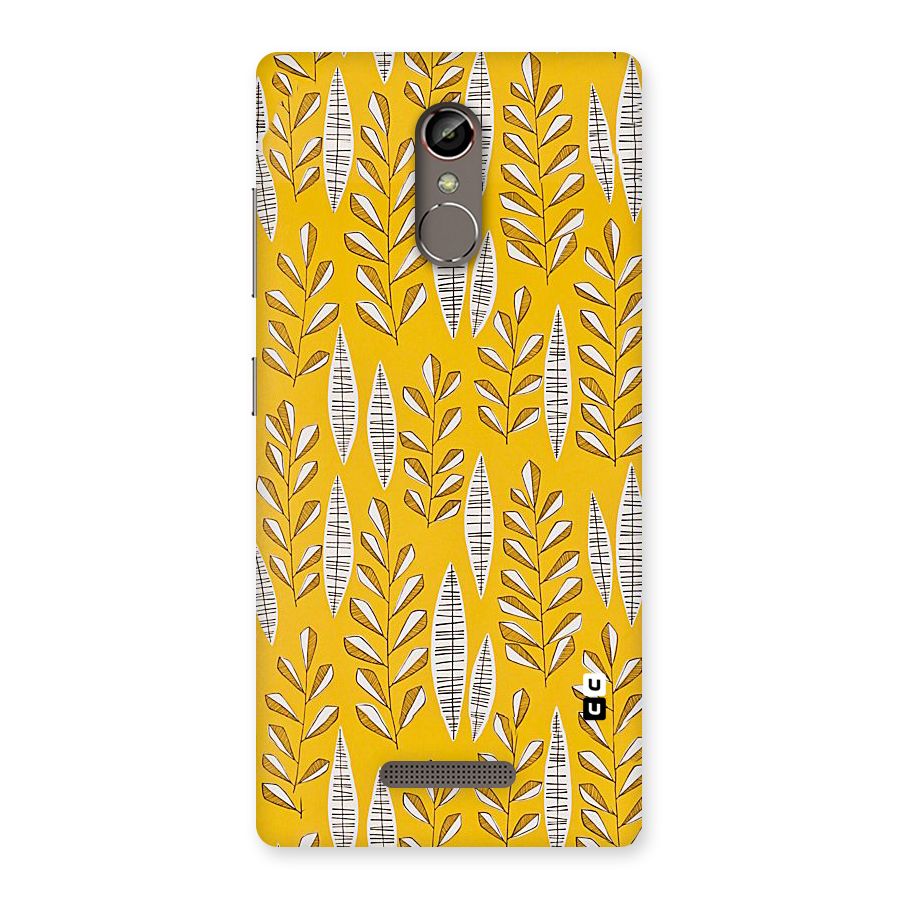 Yellow Leaf Pattern Back Case for Gionee S6s