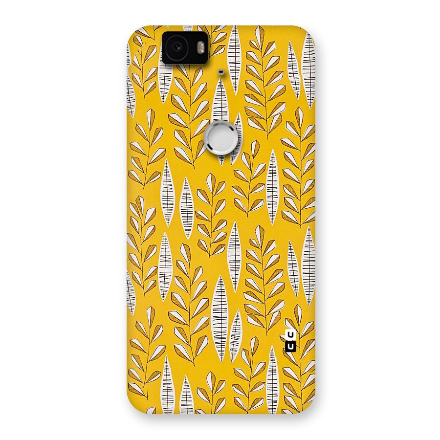 Yellow Leaf Pattern Back Case for Google Nexus-6P