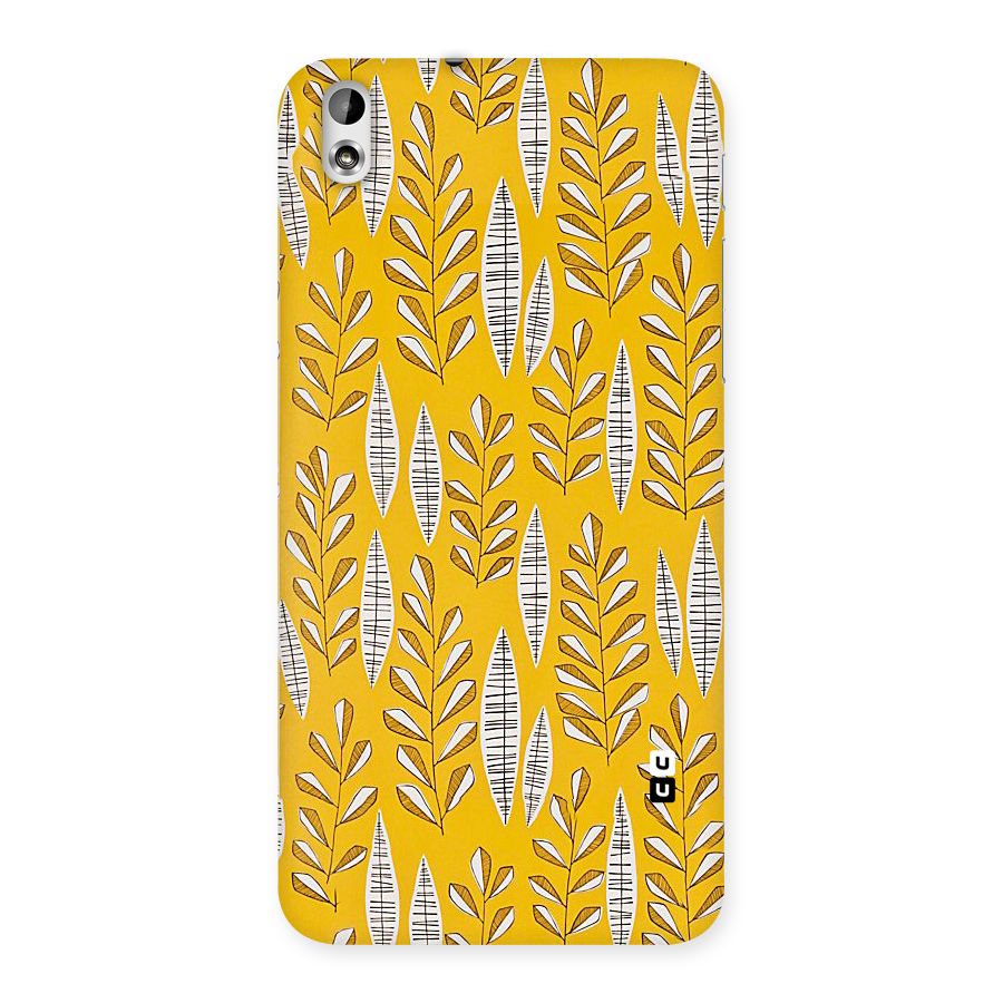 Yellow Leaf Pattern Back Case for HTC Desire 816g