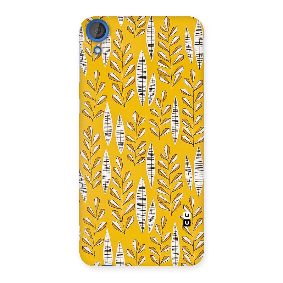 Yellow Leaf Pattern Back Case for HTC Desire 820
