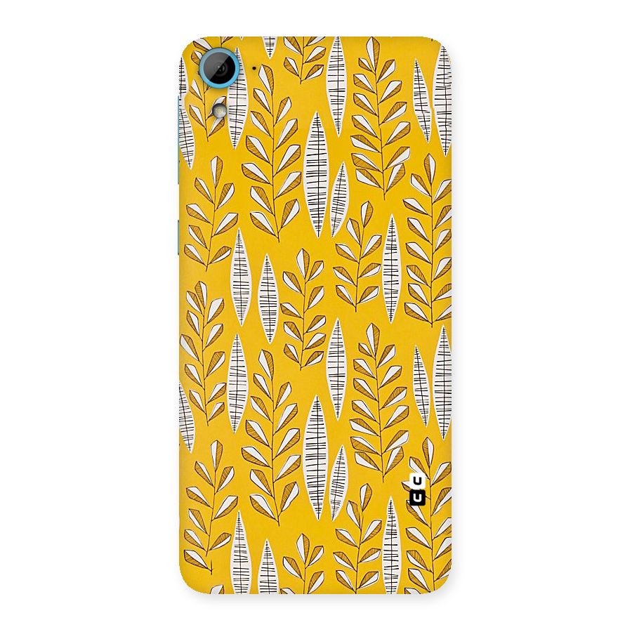Yellow Leaf Pattern Back Case for HTC Desire 826
