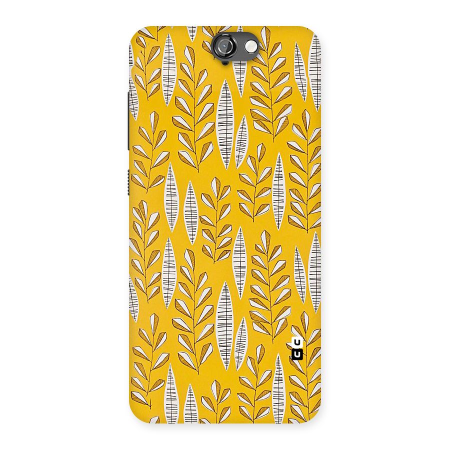 Yellow Leaf Pattern Back Case for HTC One A9