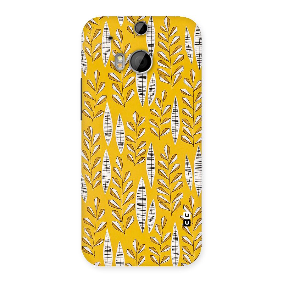 Yellow Leaf Pattern Back Case for HTC One M8