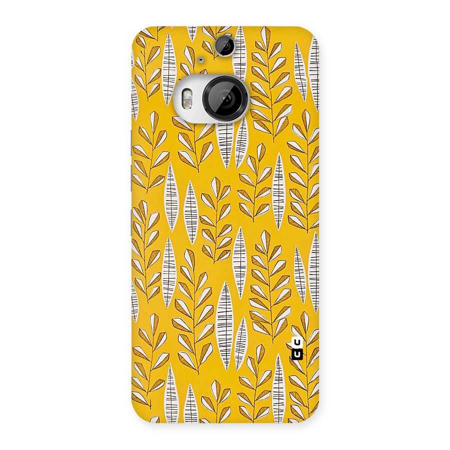 Yellow Leaf Pattern Back Case for HTC One M9 Plus