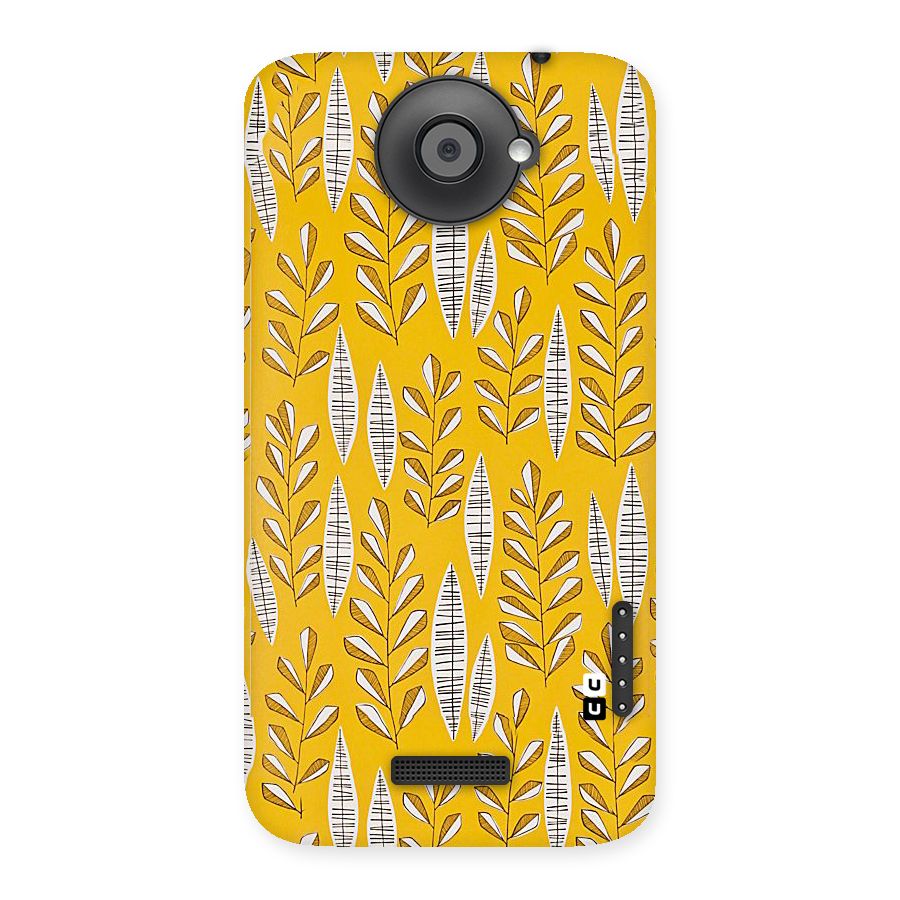 Yellow Leaf Pattern Back Case for HTC One X