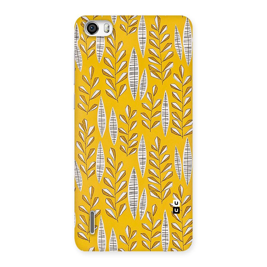 Yellow Leaf Pattern Back Case for Honor 6