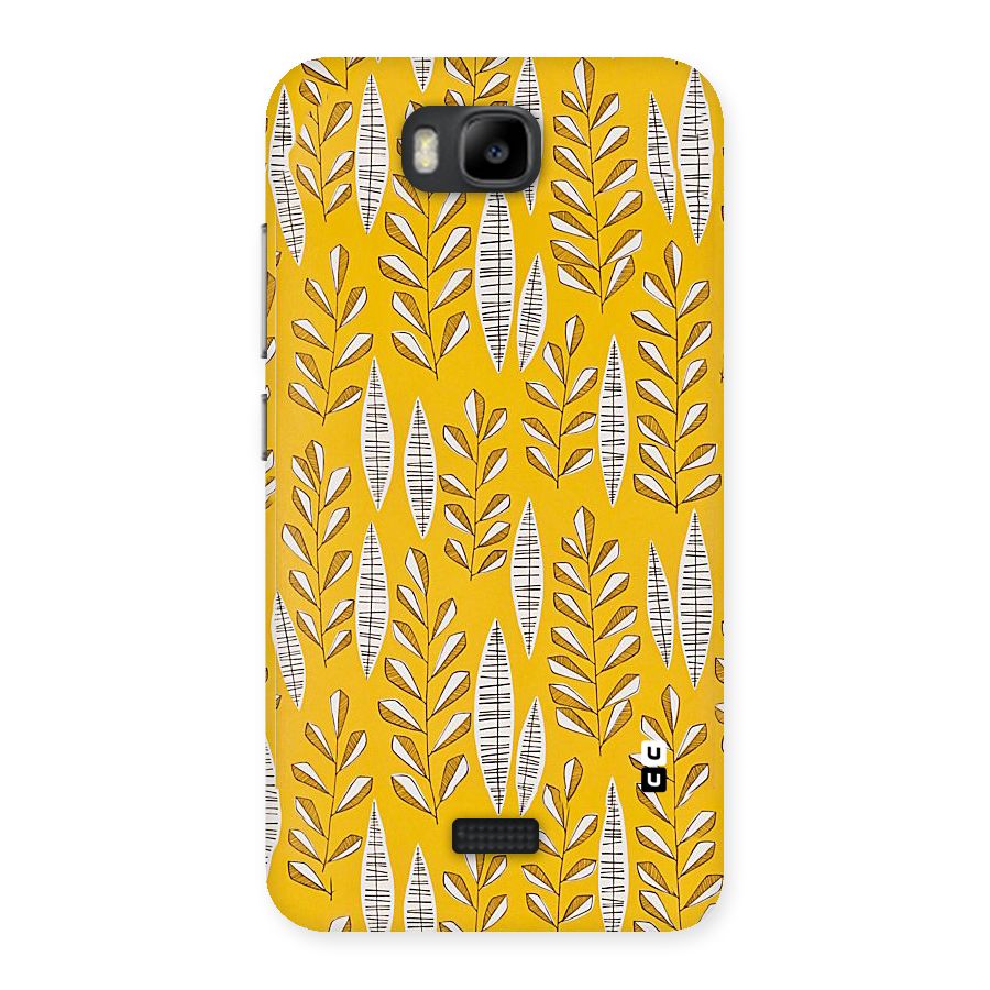 Yellow Leaf Pattern Back Case for Honor Bee