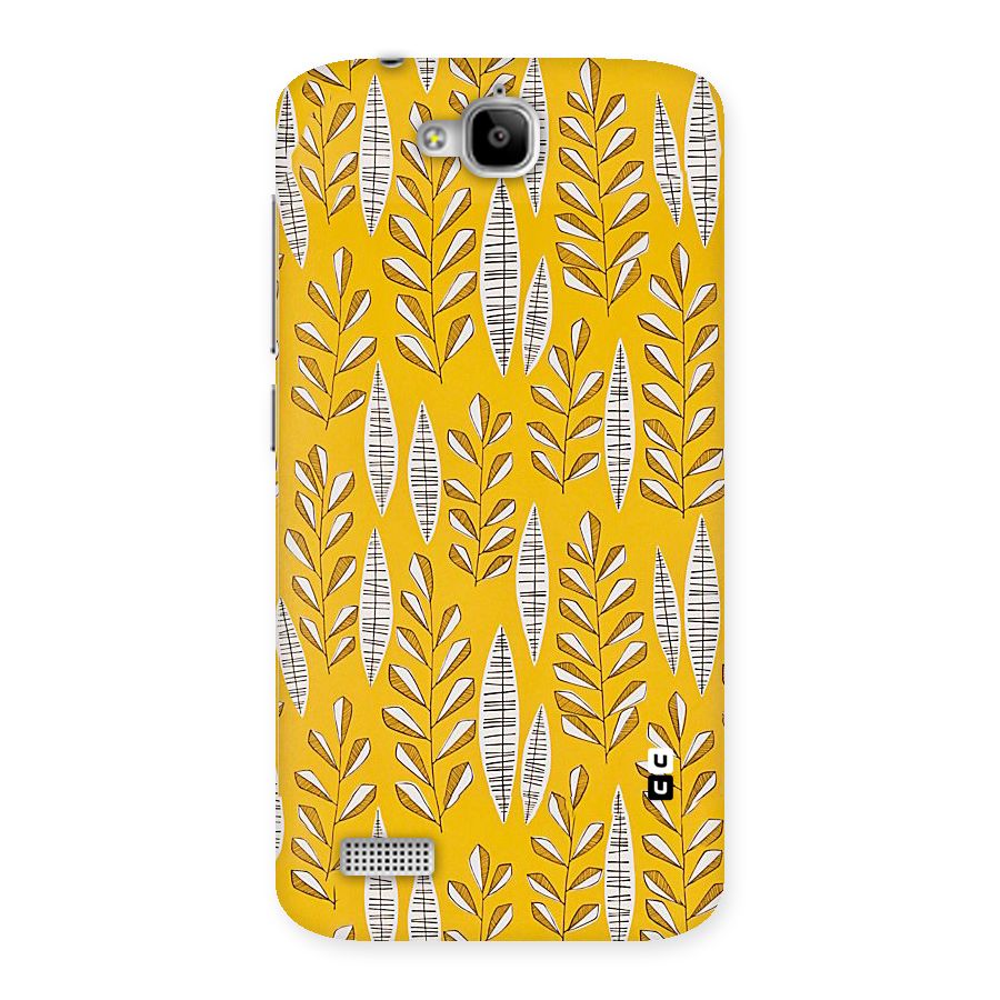 Yellow Leaf Pattern Back Case for Honor Holly