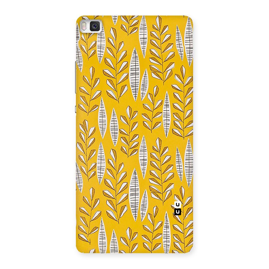 Yellow Leaf Pattern Back Case for Huawei P8