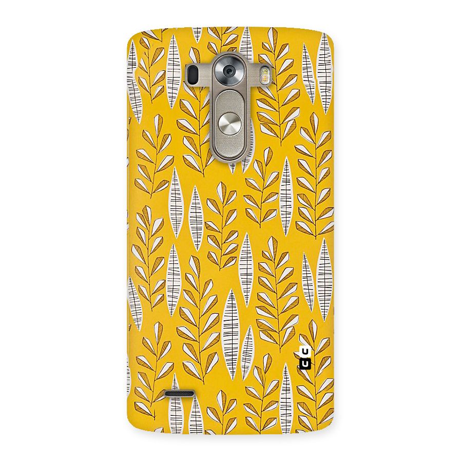 Yellow Leaf Pattern Back Case for LG G3