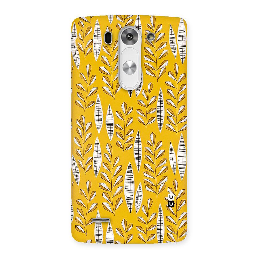 Yellow Leaf Pattern Back Case for LG G3 Mini