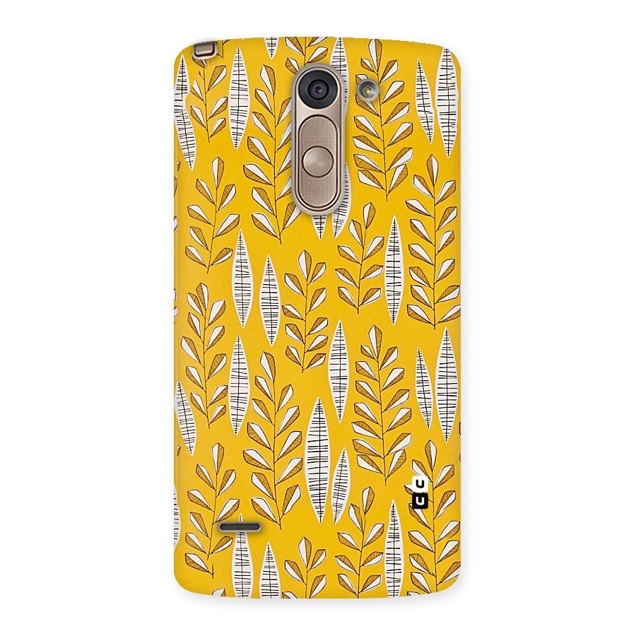 Yellow Leaf Pattern Back Case for LG G3 Stylus