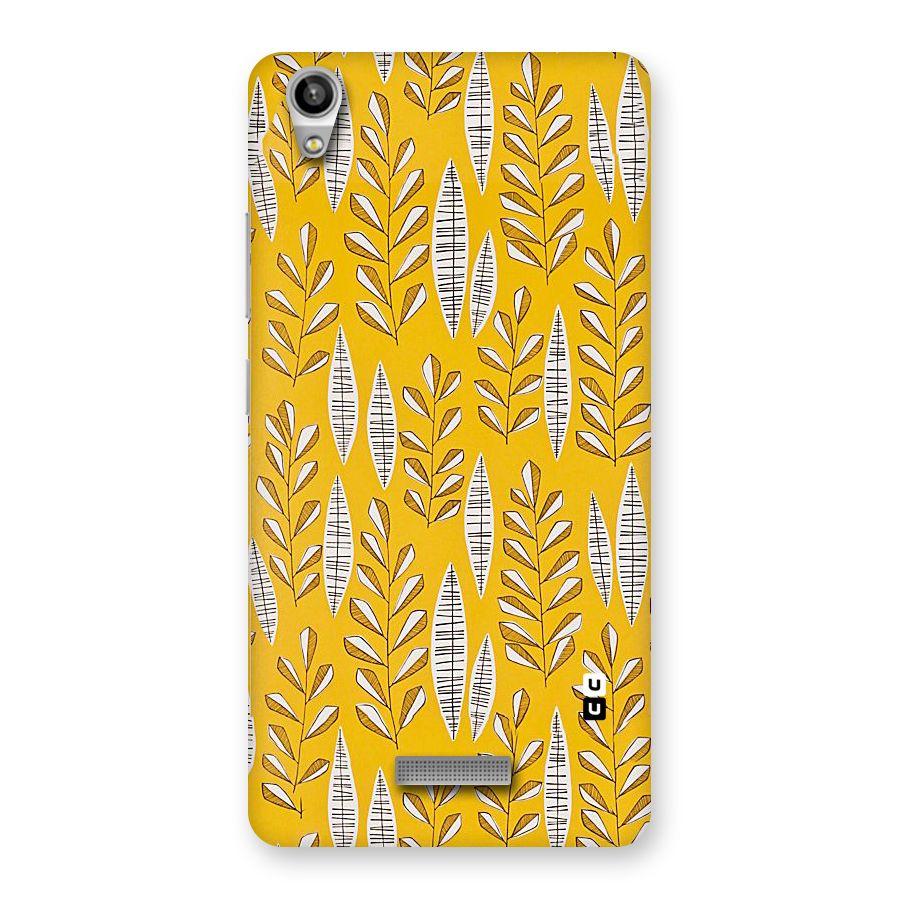 Yellow Leaf Pattern Back Case for Lava-Pixel-V1
