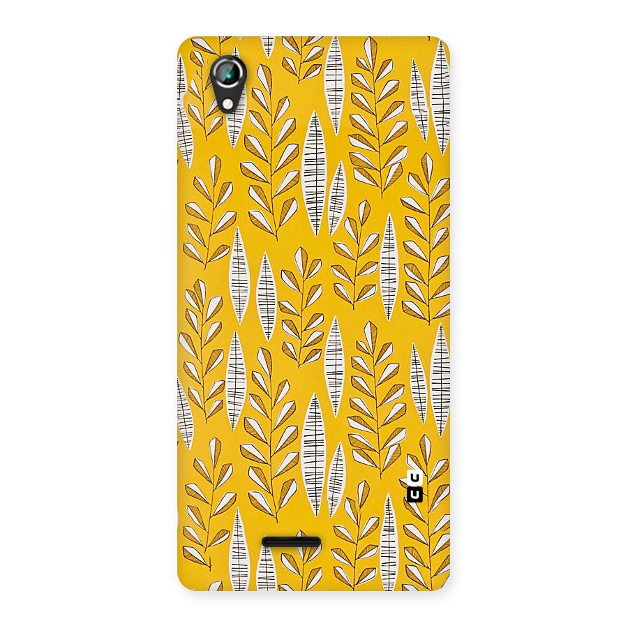 Yellow Leaf Pattern Back Case for Lava Iris 800