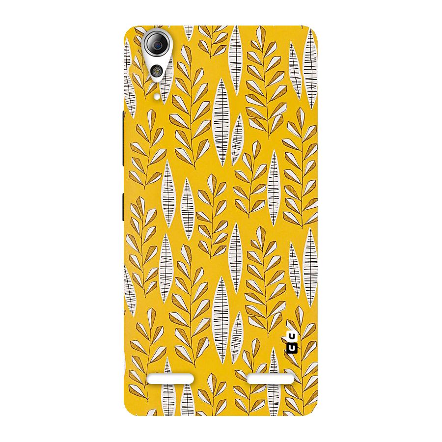 Yellow Leaf Pattern Back Case for Lenovo A6000