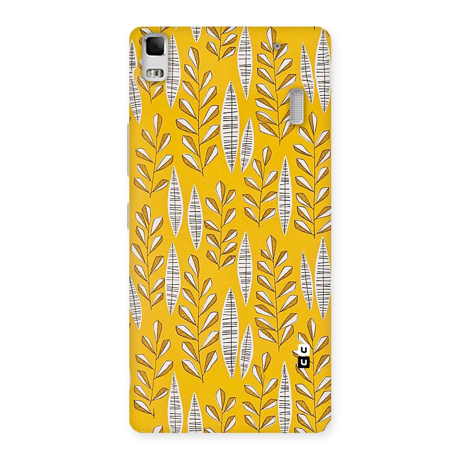 Yellow Leaf Pattern Back Case for Lenovo K3 Note