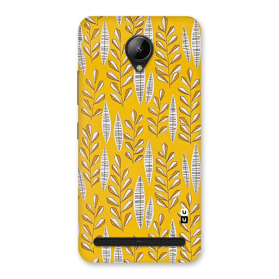 Yellow Leaf Pattern Back Case for Lenovo C2
