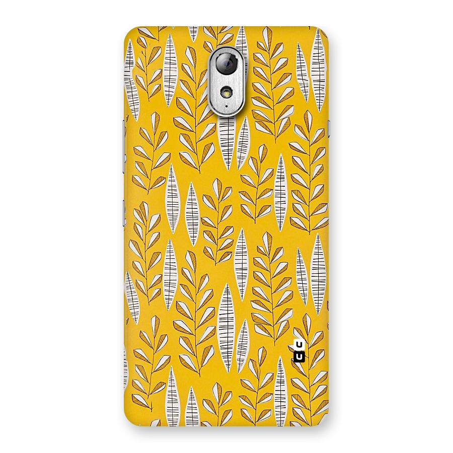 Yellow Leaf Pattern Back Case for Lenovo Vibe P1M