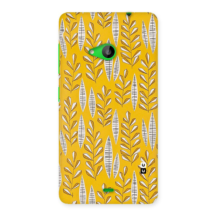 Yellow Leaf Pattern Back Case for Lumia 535