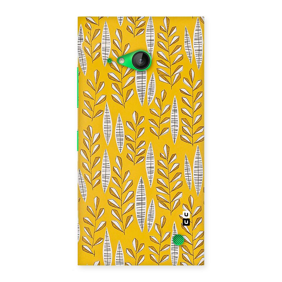 Yellow Leaf Pattern Back Case for Lumia 730