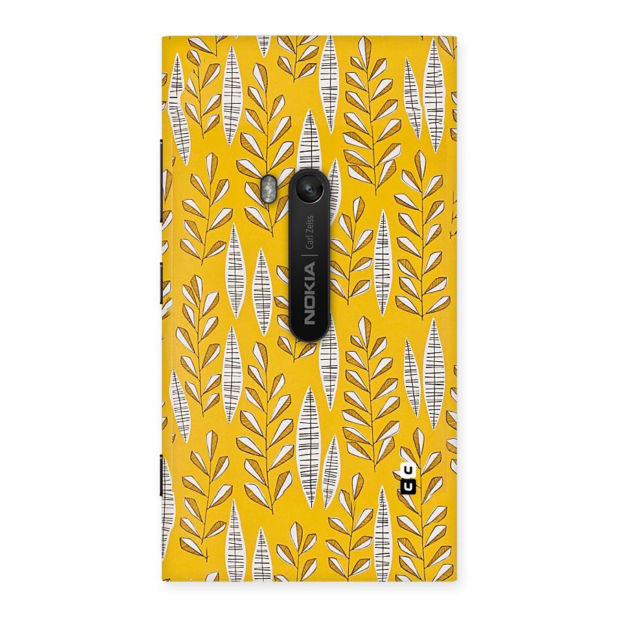 Yellow Leaf Pattern Back Case for Lumia 920