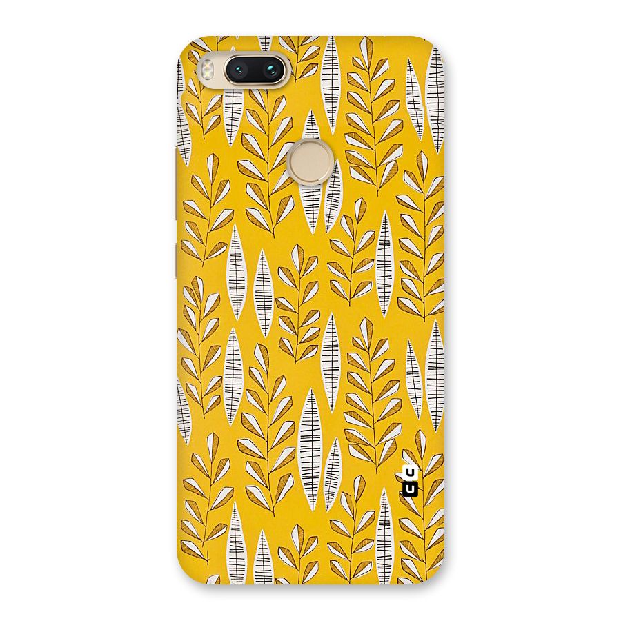 Yellow Leaf Pattern Back Case for Mi A1