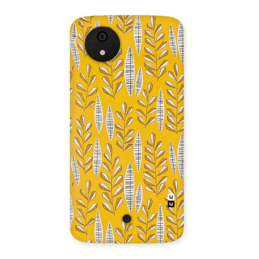 Yellow Leaf Pattern Back Case for Micromax Canvas A1
