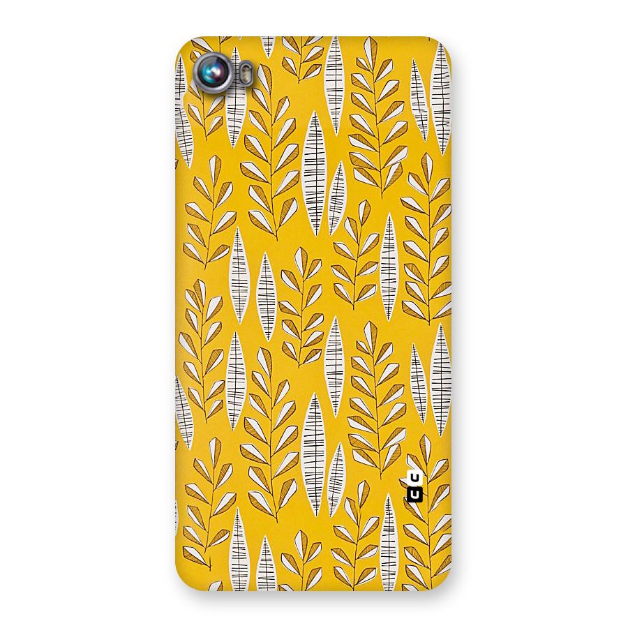 Yellow Leaf Pattern Back Case for Micromax Canvas Fire 4 A107