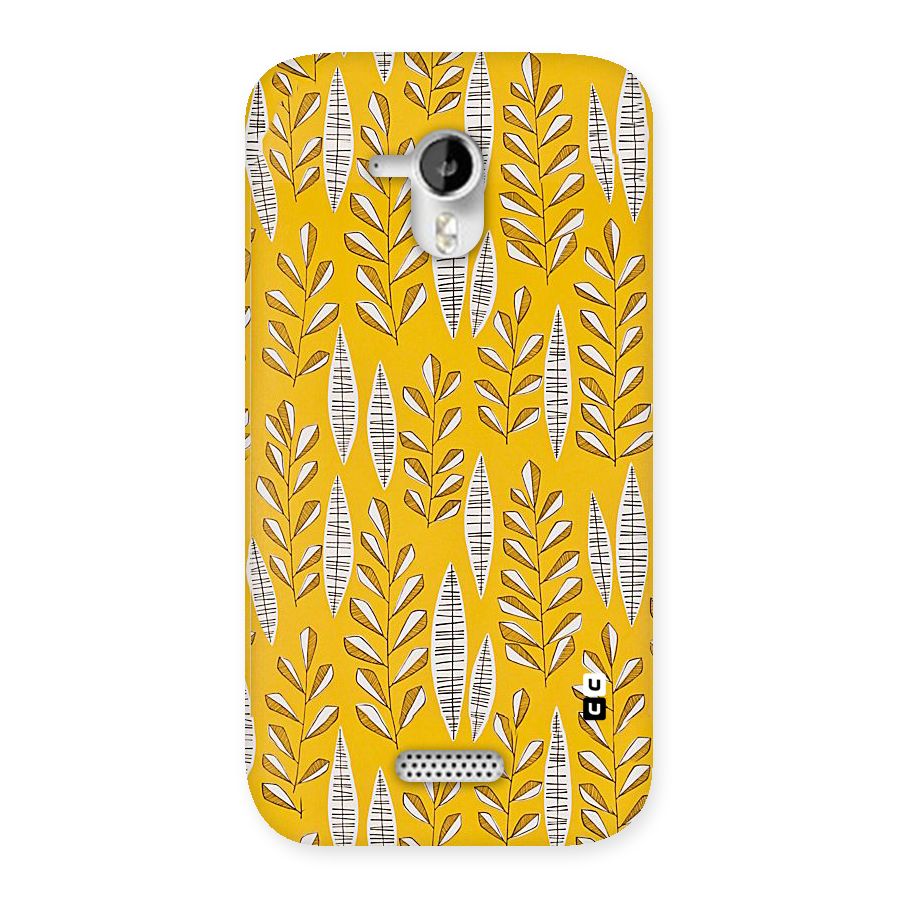 Yellow Leaf Pattern Back Case for Micromax Canvas HD A116