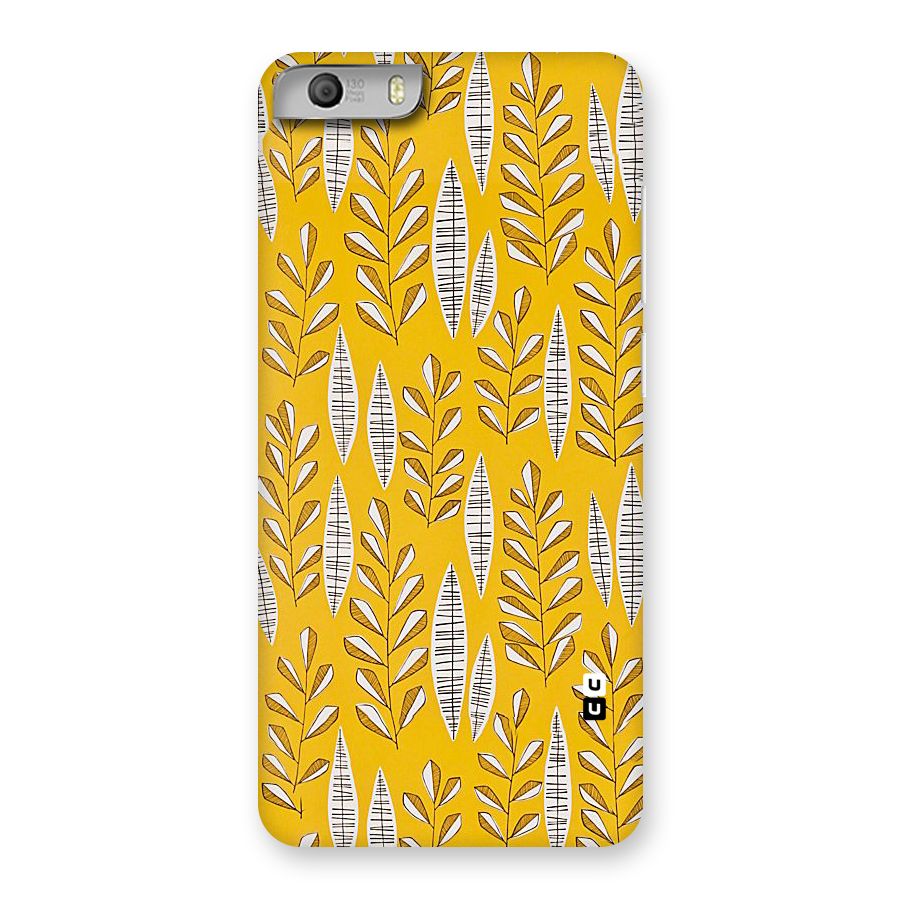 Yellow Leaf Pattern Back Case for Micromax Canvas Knight 2