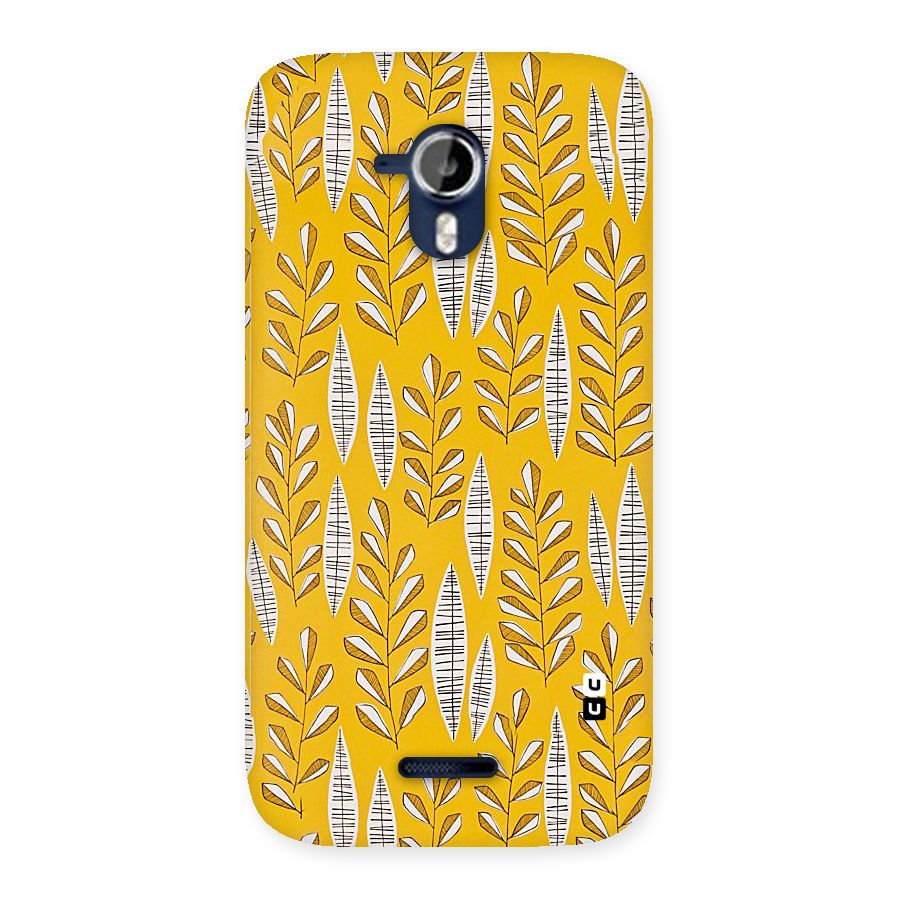 Yellow Leaf Pattern Back Case for Micromax Canvas Magnus A117