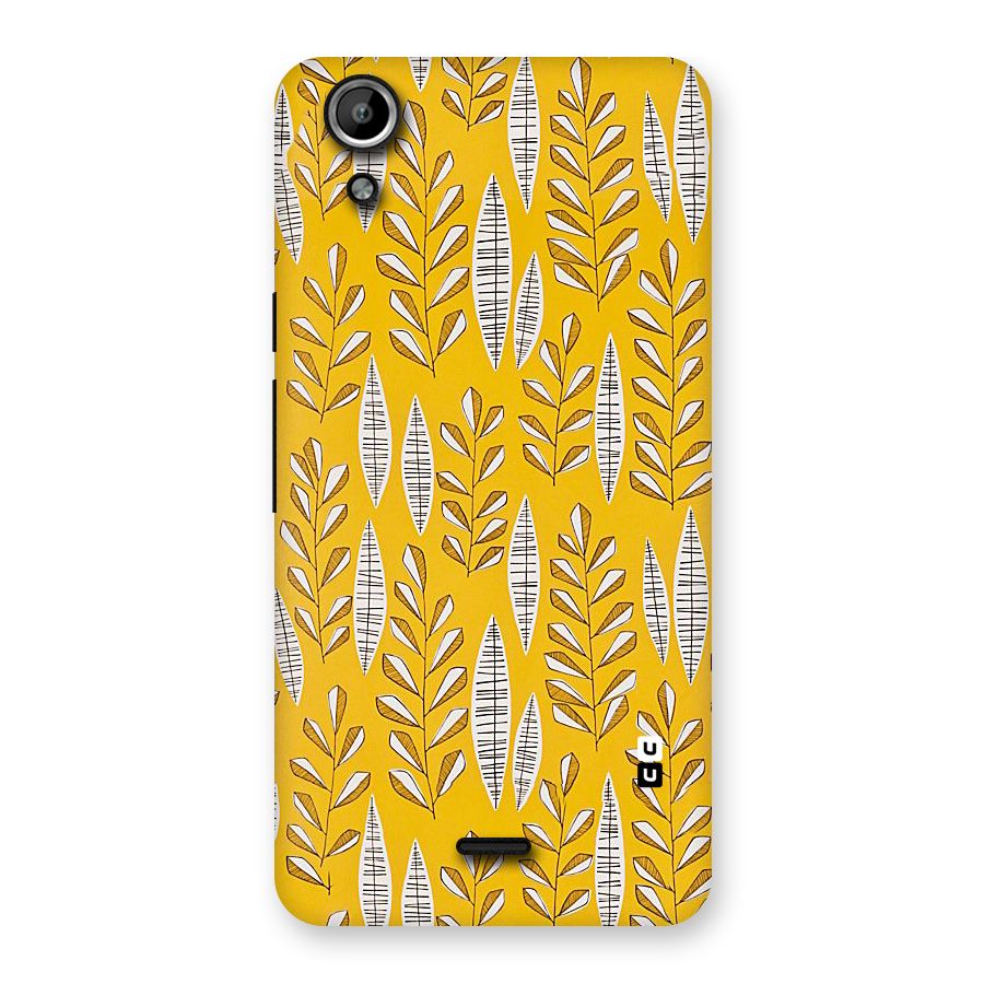 Yellow Leaf Pattern Back Case for Micromax Canvas Selfie Lens Q345