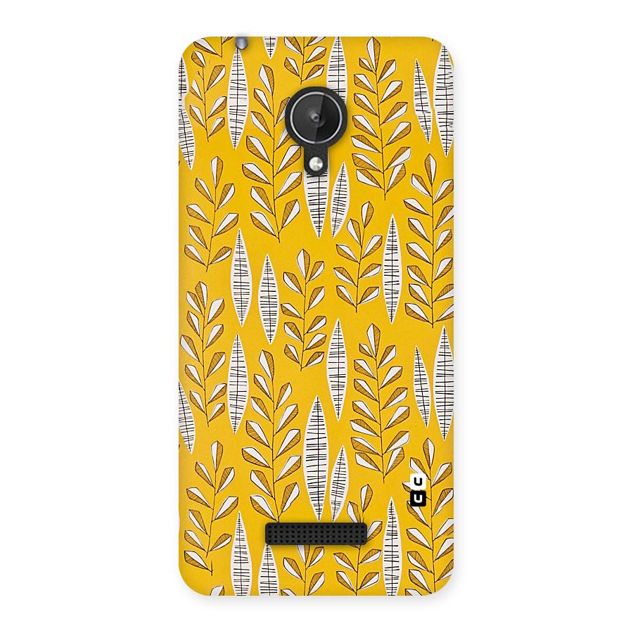 Yellow Leaf Pattern Back Case for Micromax Canvas Spark Q380