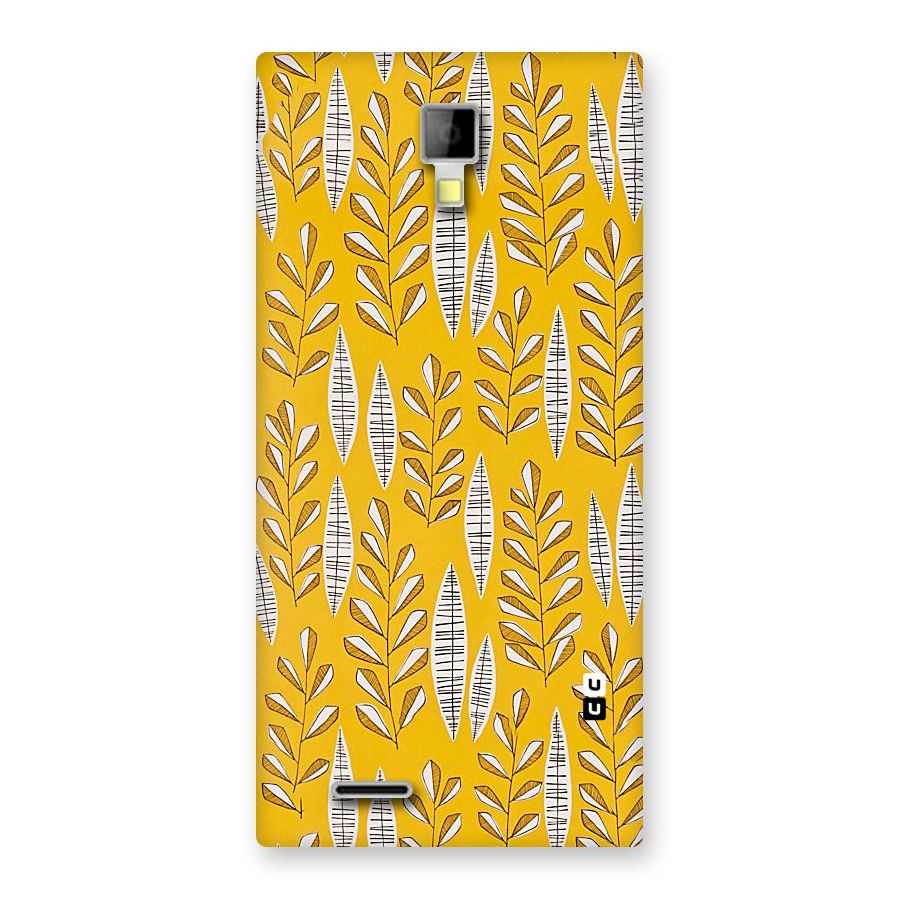 Yellow Leaf Pattern Back Case for Micromax Canvas Xpress A99