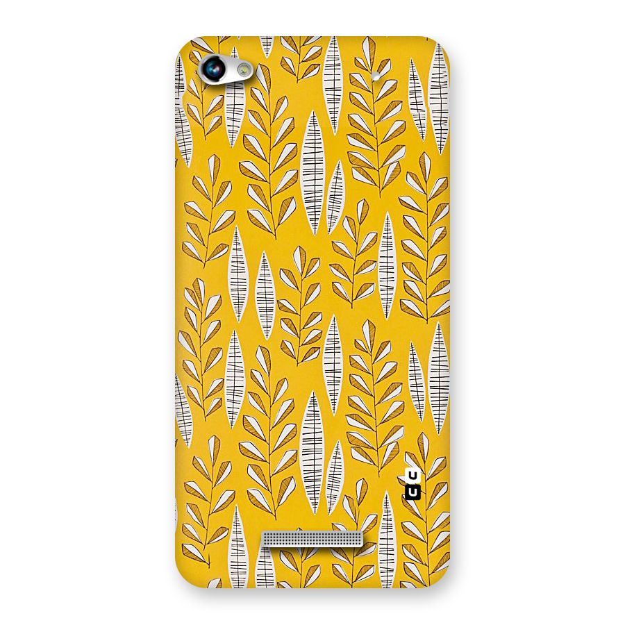Yellow Leaf Pattern Back Case for Micromax Hue 2
