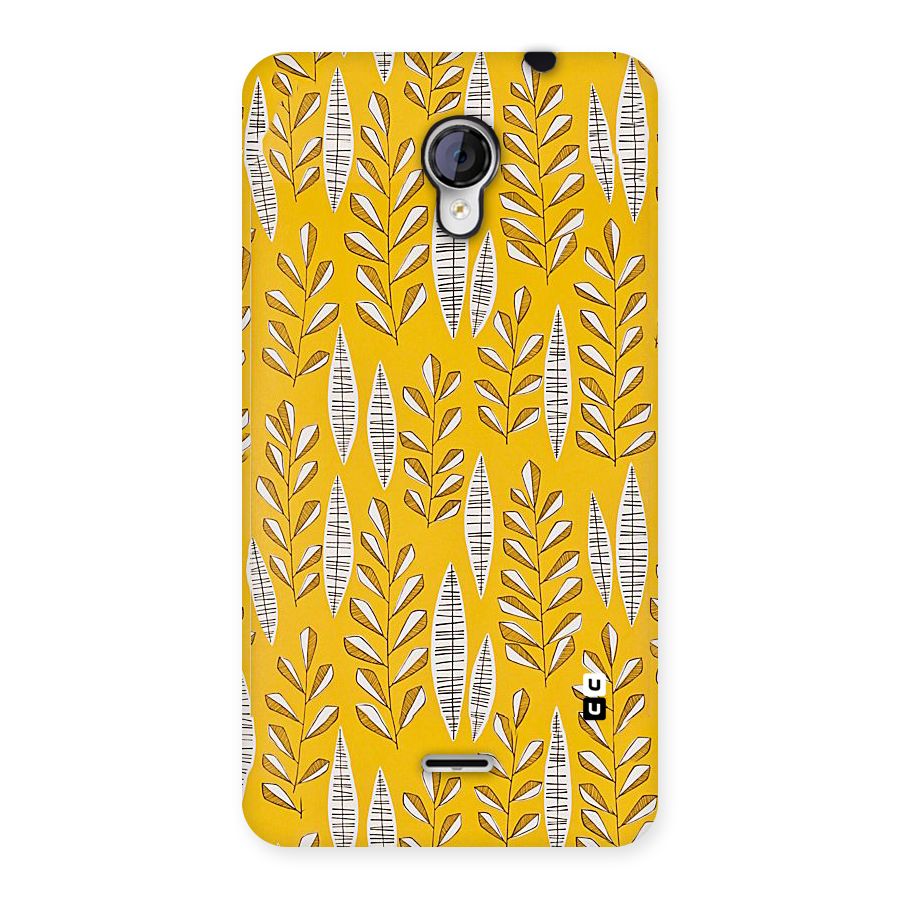 Yellow Leaf Pattern Back Case for Micromax Unite 2 A106