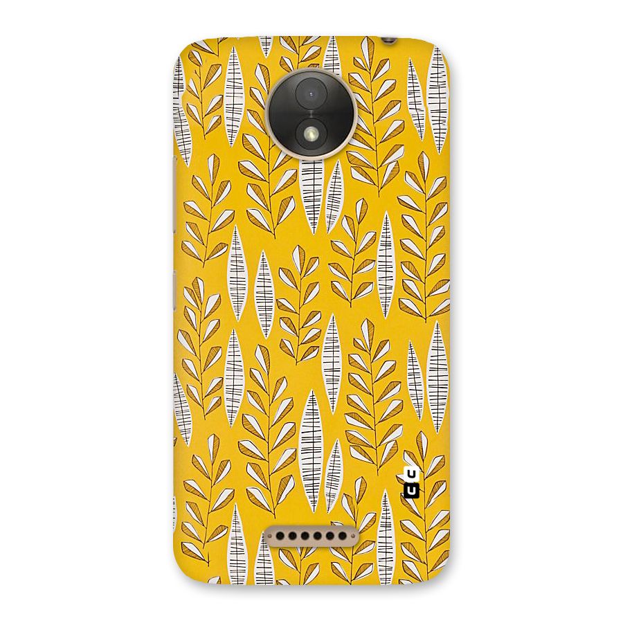 Yellow Leaf Pattern Back Case for Moto C Plus