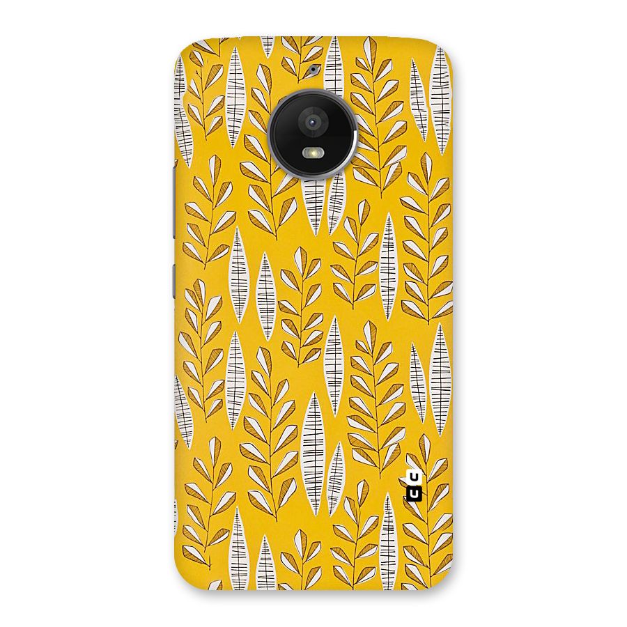 Yellow Leaf Pattern Back Case for Moto E4 Plus
