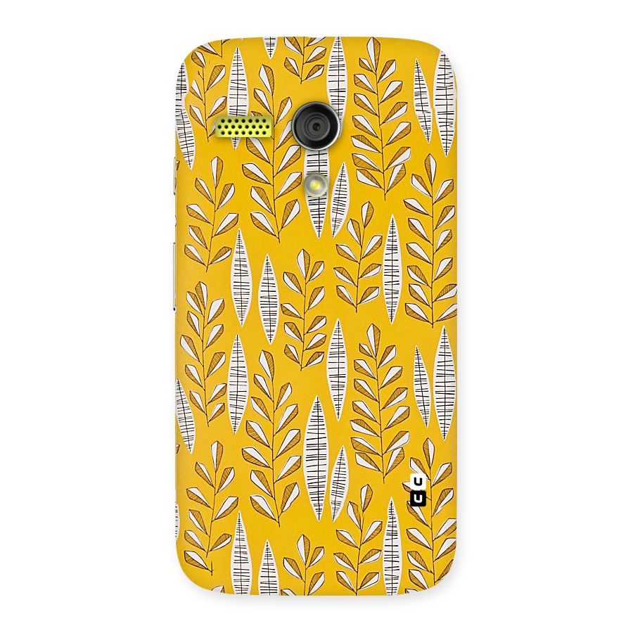 Yellow Leaf Pattern Back Case for Moto G